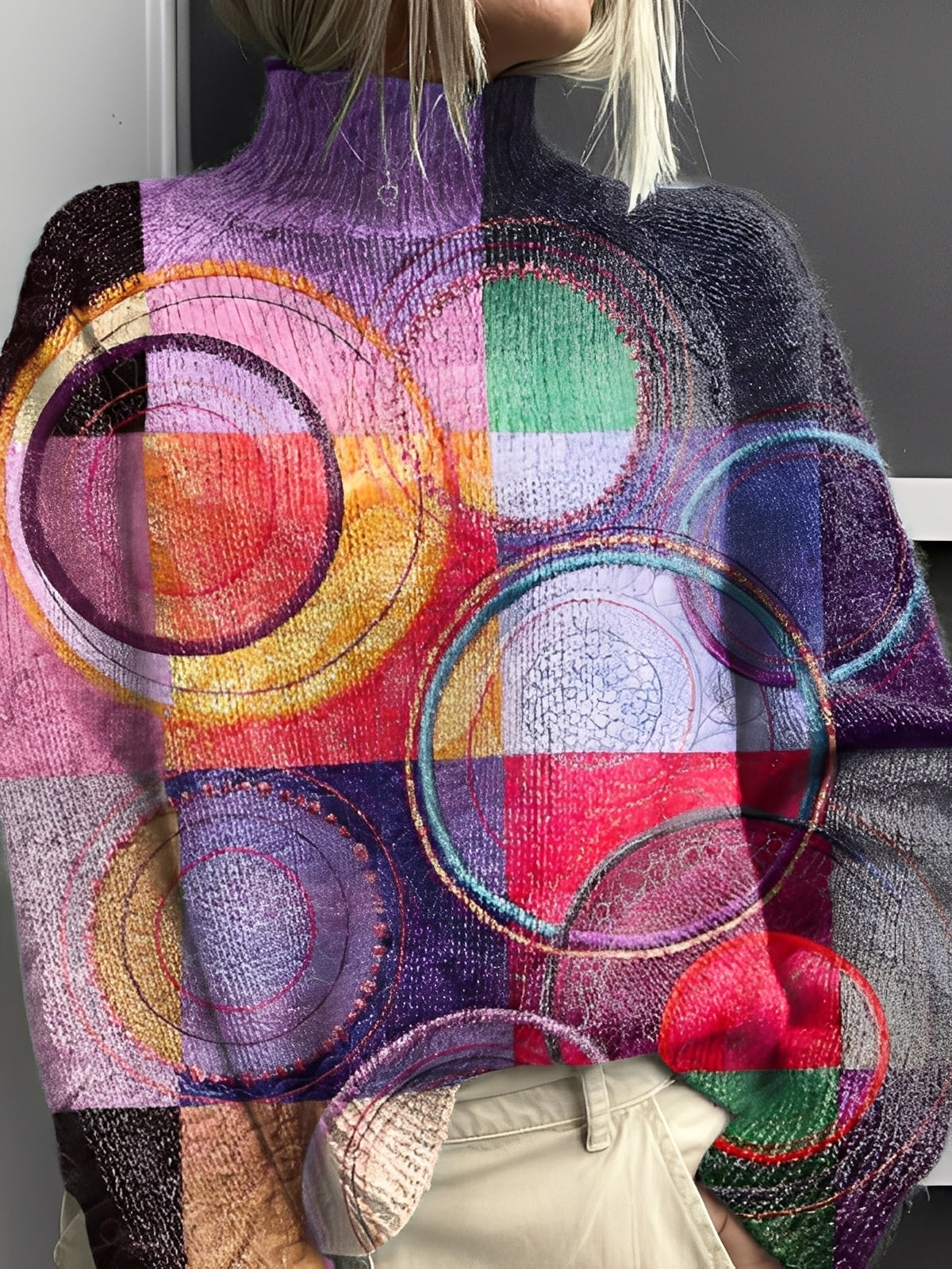 Giselle - Maglione elegante e colorato a collo alto per donne