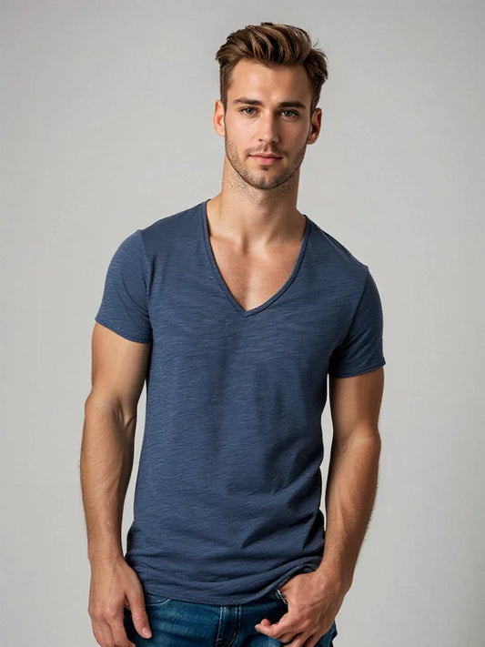 Archie - Comoda V-Neck Uomo Shirt Basic
