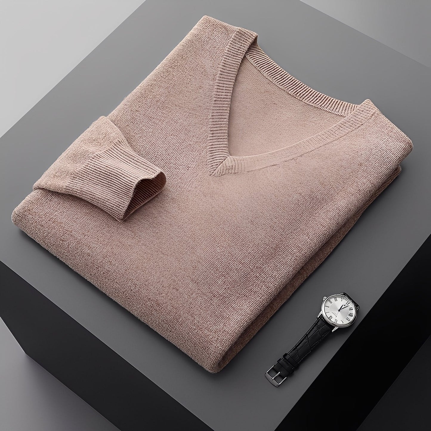 Myron - Maglione in cashmere semplice da uomo