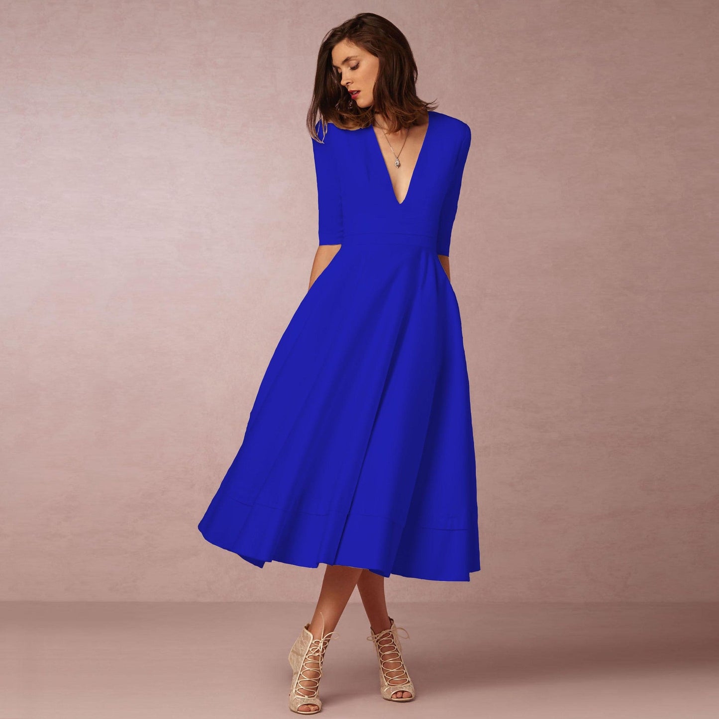 Sharise - Vestito casual con scollo a V per donne