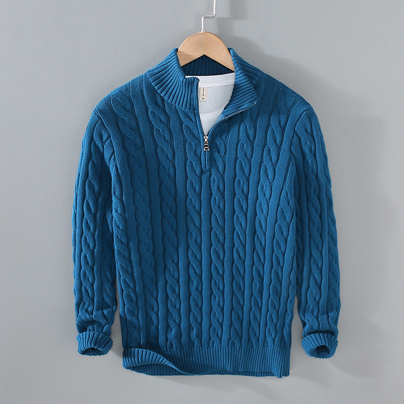 Benson - Maglione casual da uomo in cashmere con zip