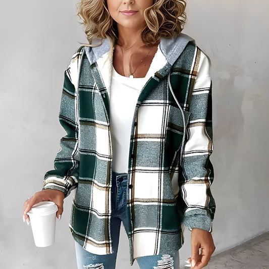 Martina - Giacca casual in lana con cappuccio per donne