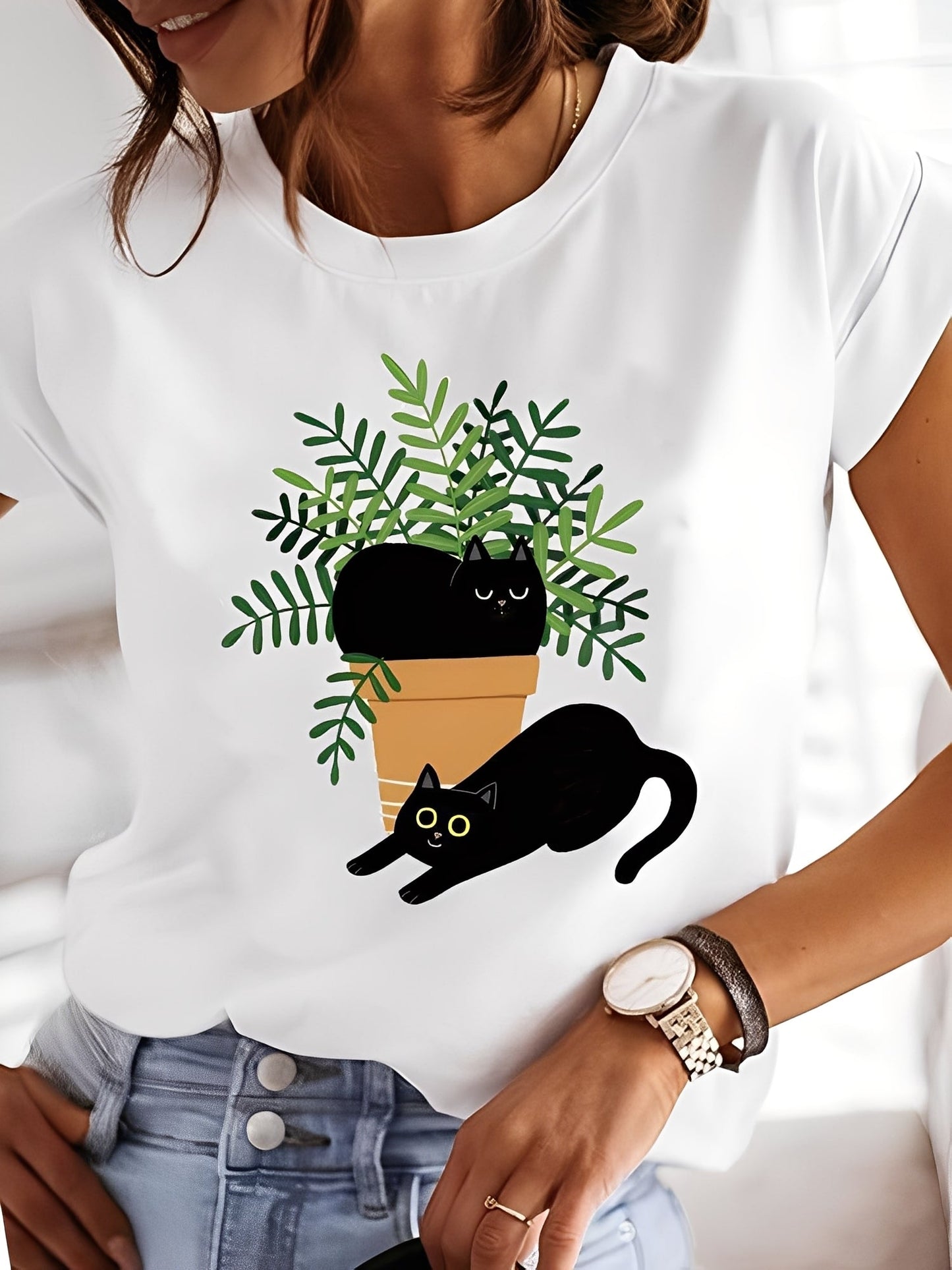 Annalise - Camicia a maniche corte per donne con stampa casuale
