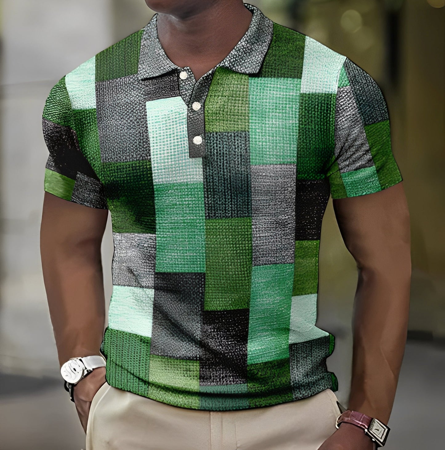 Reginald - Polo elegante e multicolore da uomo