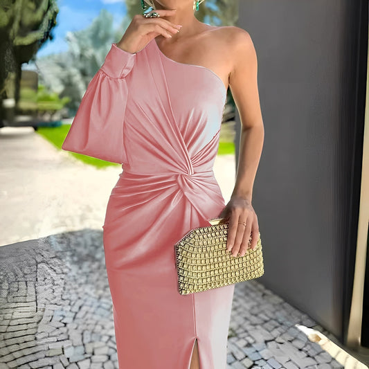 Pauline - Elegante vestito monospalla drappeggiato per donne