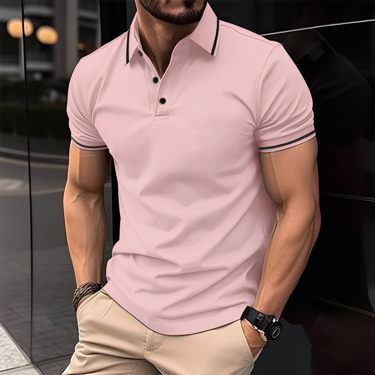 Mervyn - Maglietta polo casual a maniche corte per uomini