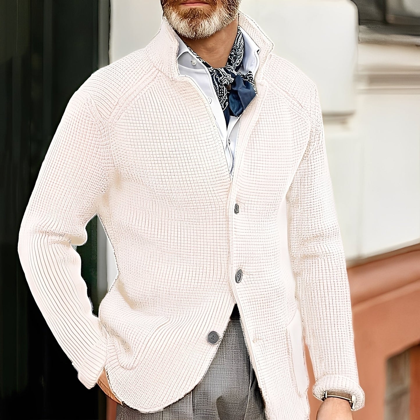 Kayden - Cardigan da uomo elegante con collo alto