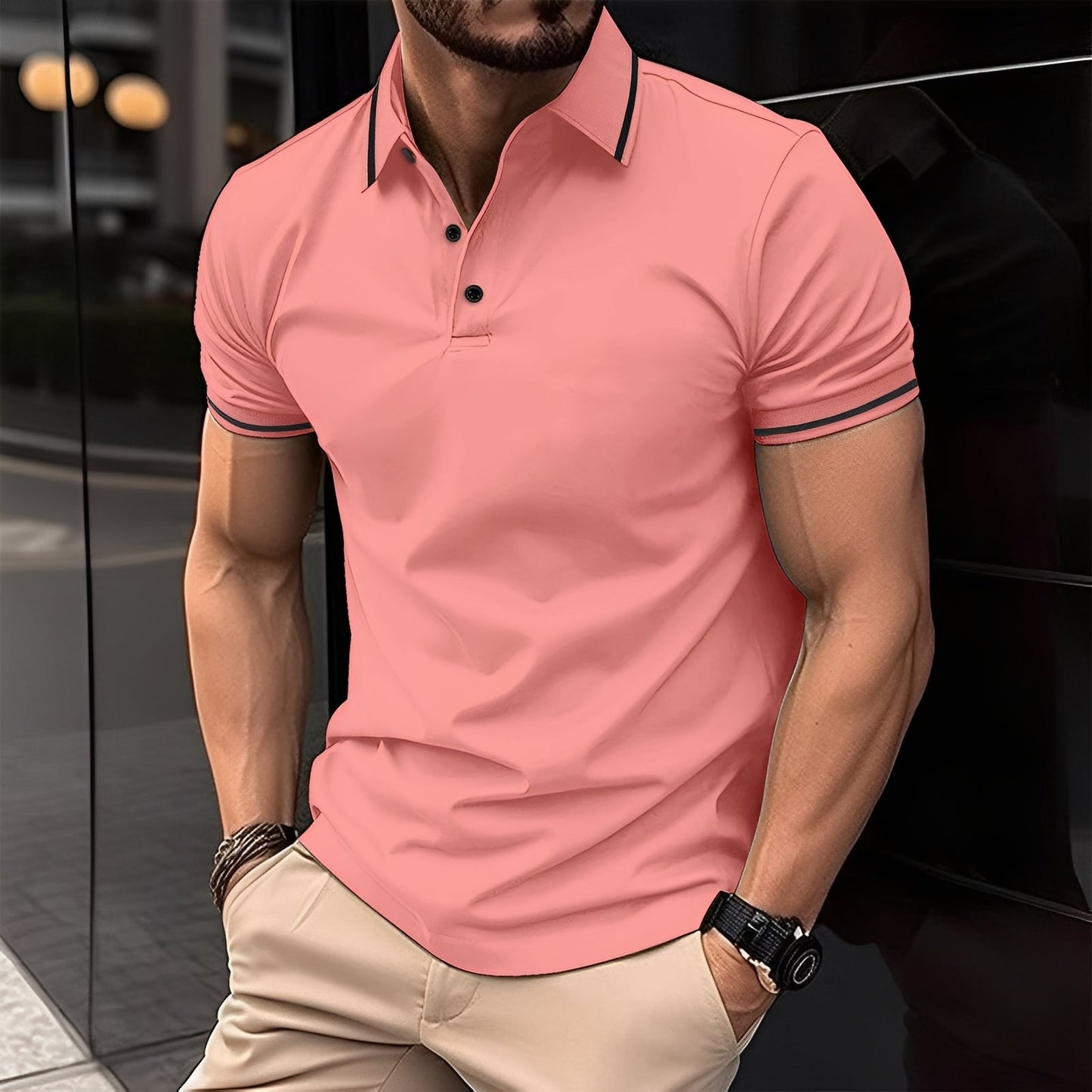 Mervyn - Maglietta polo casual a maniche corte per uomini