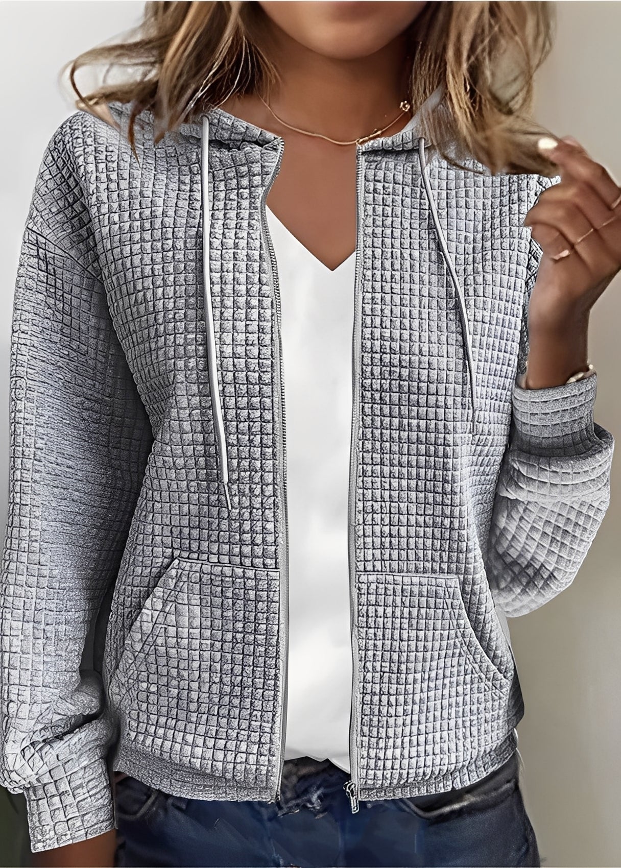 Katherine - Cardigan chic con cappuccio e tasche per donne