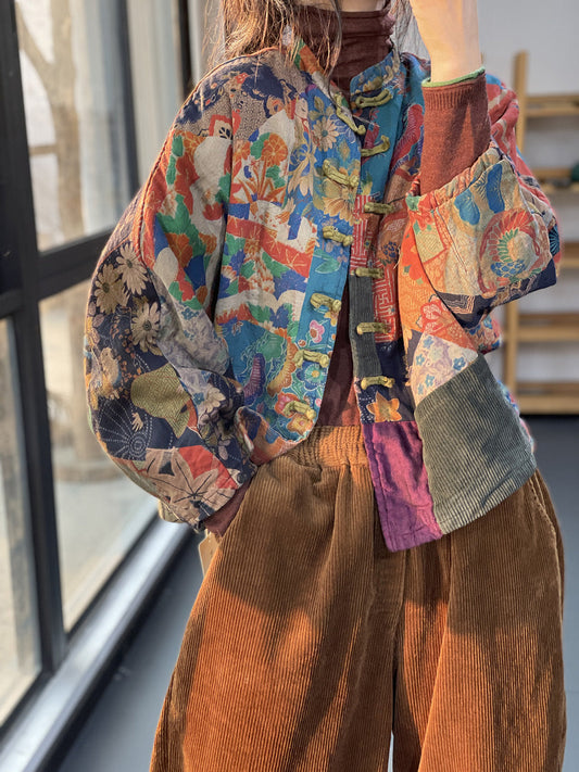 Charisse - Classico cappotto etnico con tasche per donne