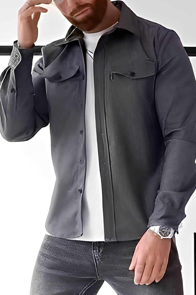 David - Camicia da uomo con tasche per un look informale