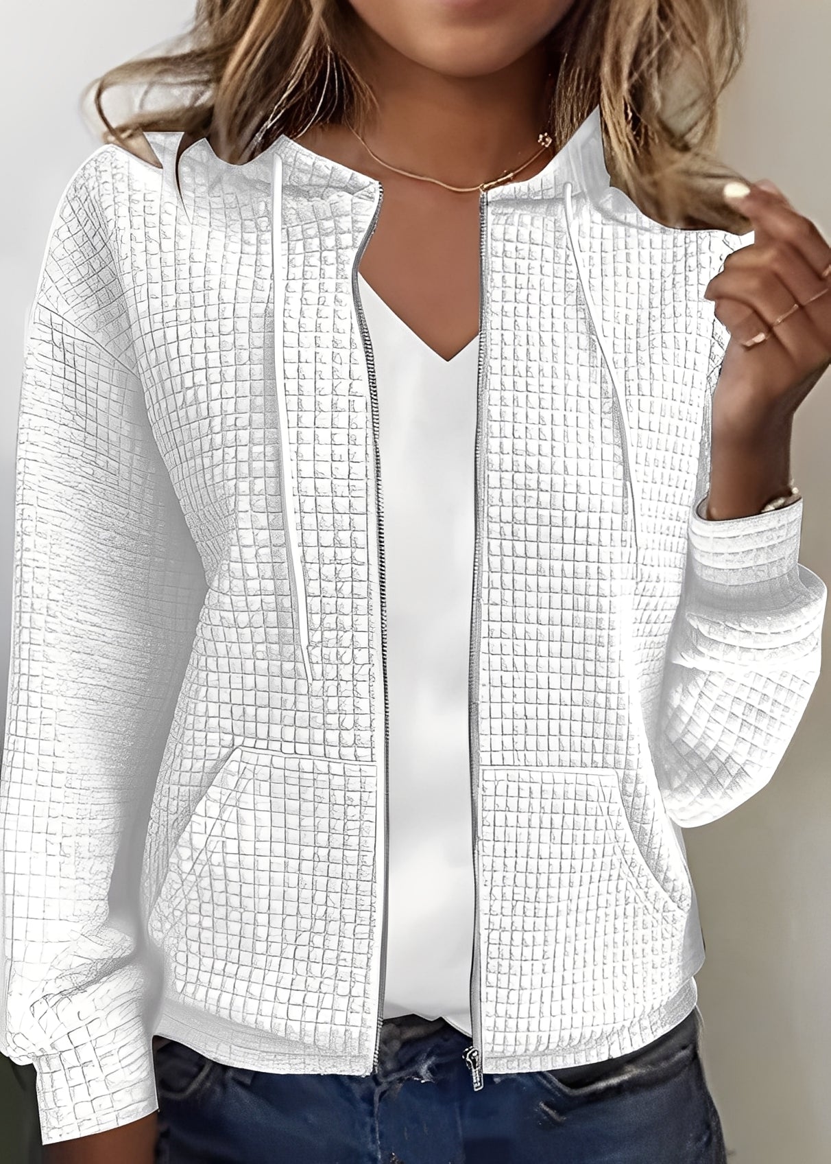 Katherine - Cardigan chic con cappuccio e tasche per donne