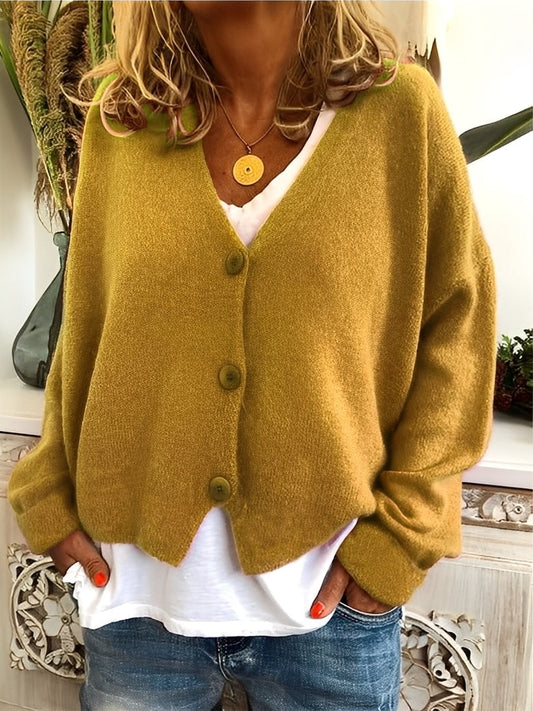 Evette - Maglione aperto casual con bottoni per donne