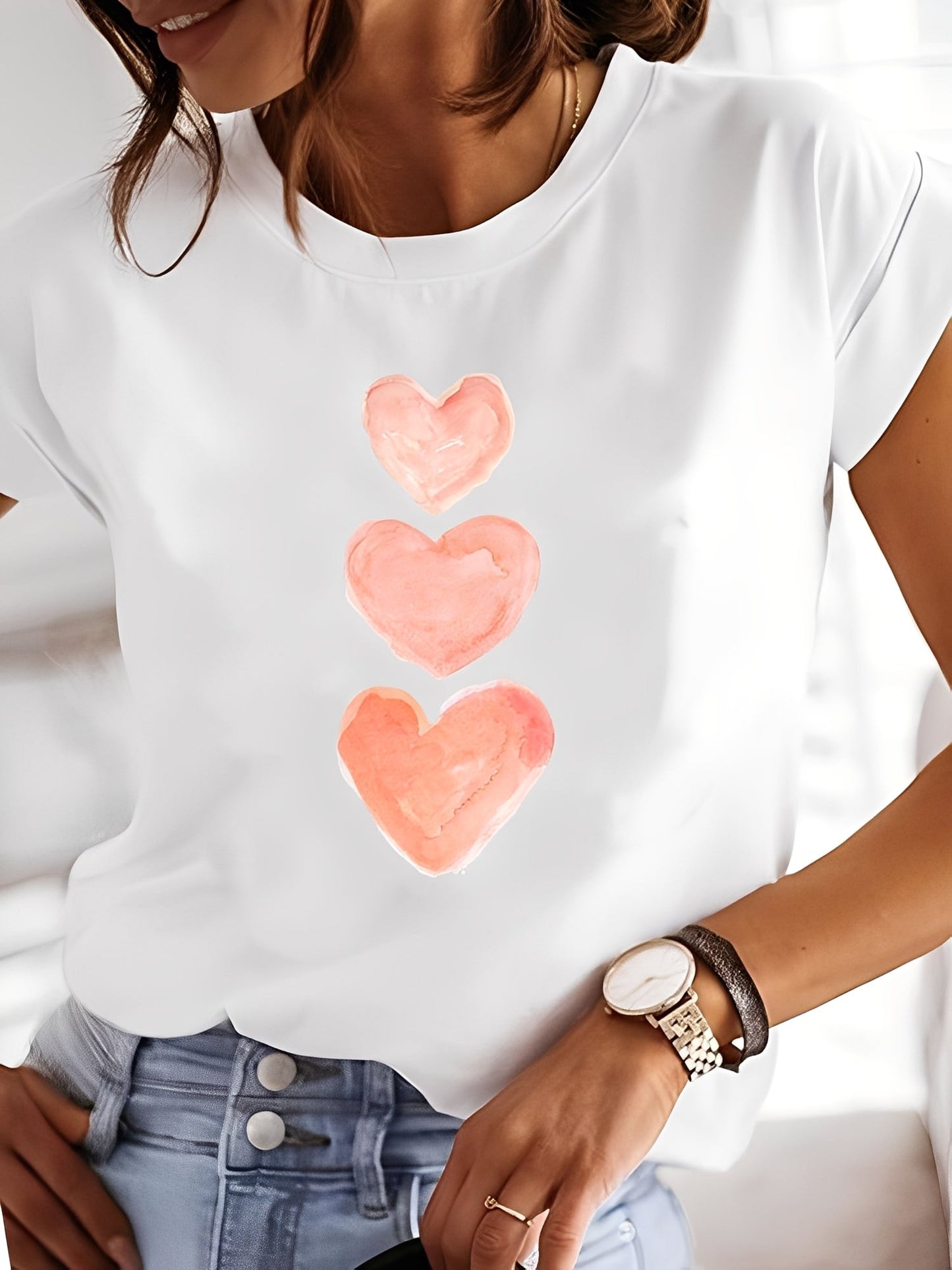 Annalise - Camicia a maniche corte per donne con stampa casuale