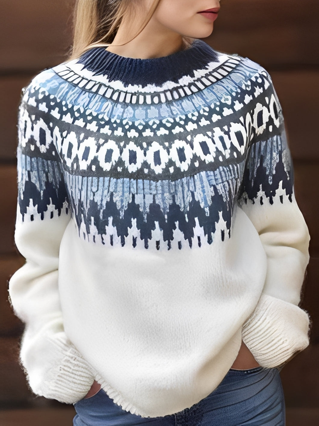 Lorine - Maglione caldo con motivo raffinato per donne