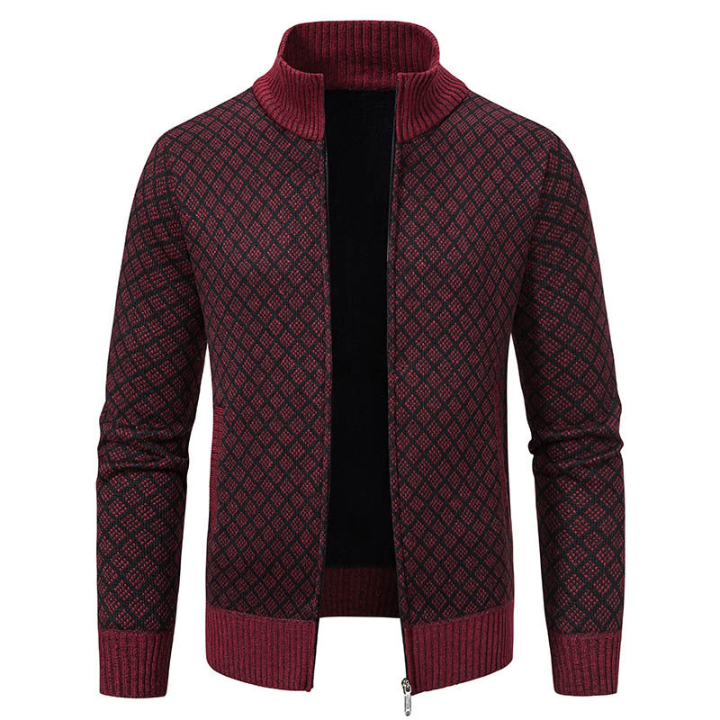 Gerald - Giacca elegante a quadri con zip per uomo