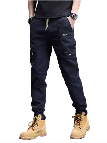 Alvin - Eleganti pantaloni da jogging elasticizzati con cordino per uomini