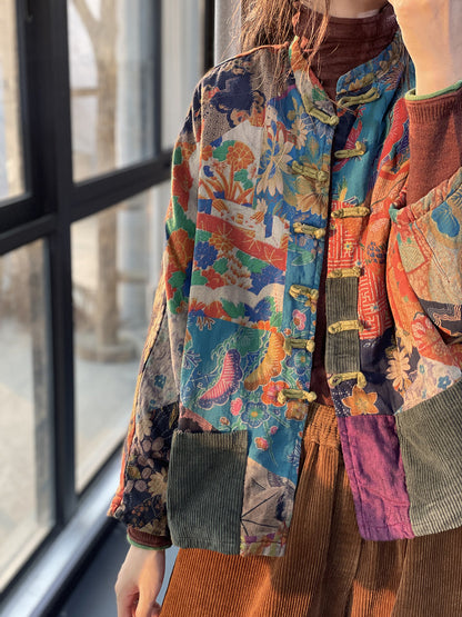 Charisse - Classico cappotto etnico con tasche per donne