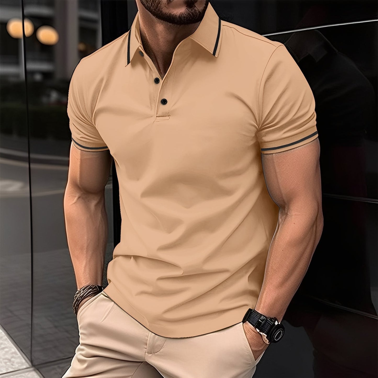 Mervyn - Maglietta polo casual a maniche corte per uomini
