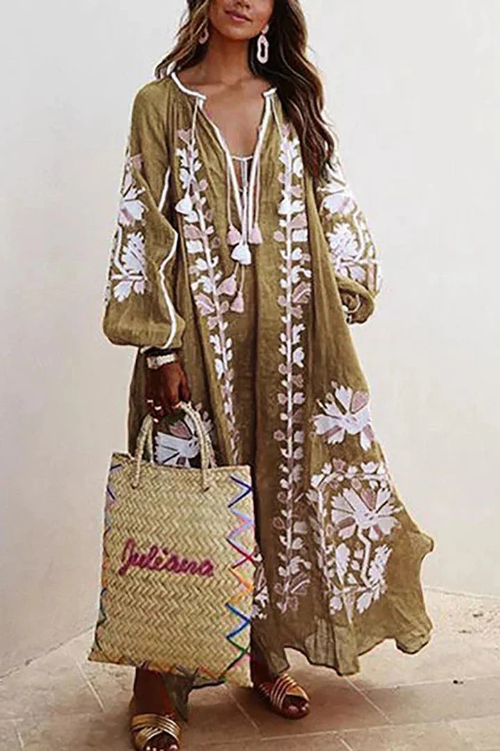 Nelia - Abito Bohemien Floreale Estate Breezy