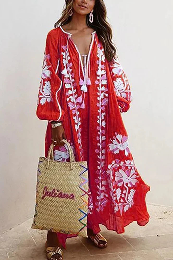 Nelia - Abito Bohemien Floreale Estate Breezy