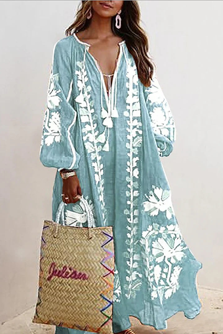 Nelia - Abito Bohemien Floreale Estate Breezy