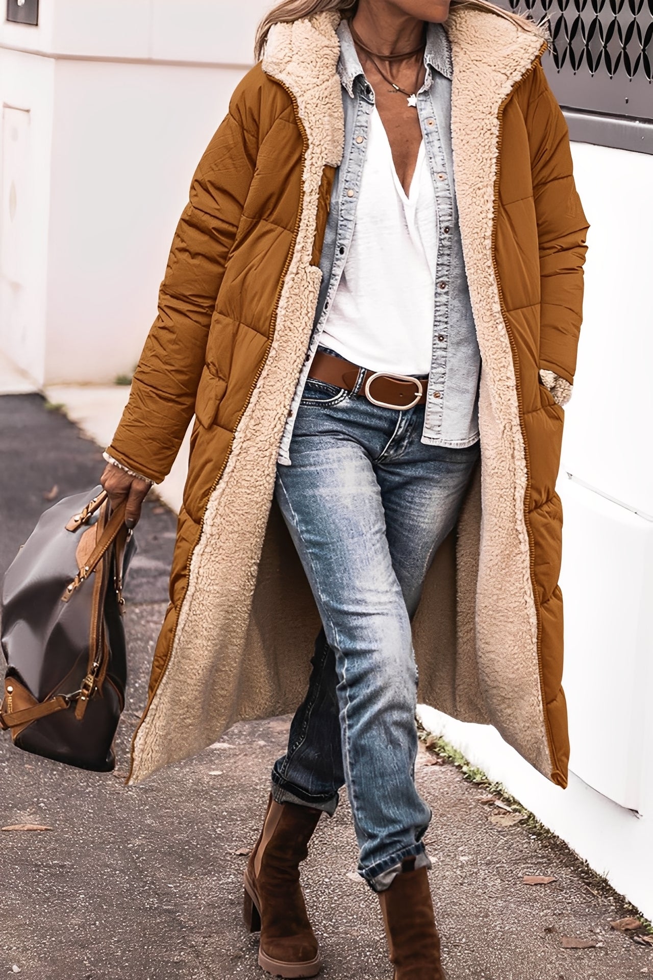 Carina - Parka-Cappotto con Cappuccio Elegante per Donne