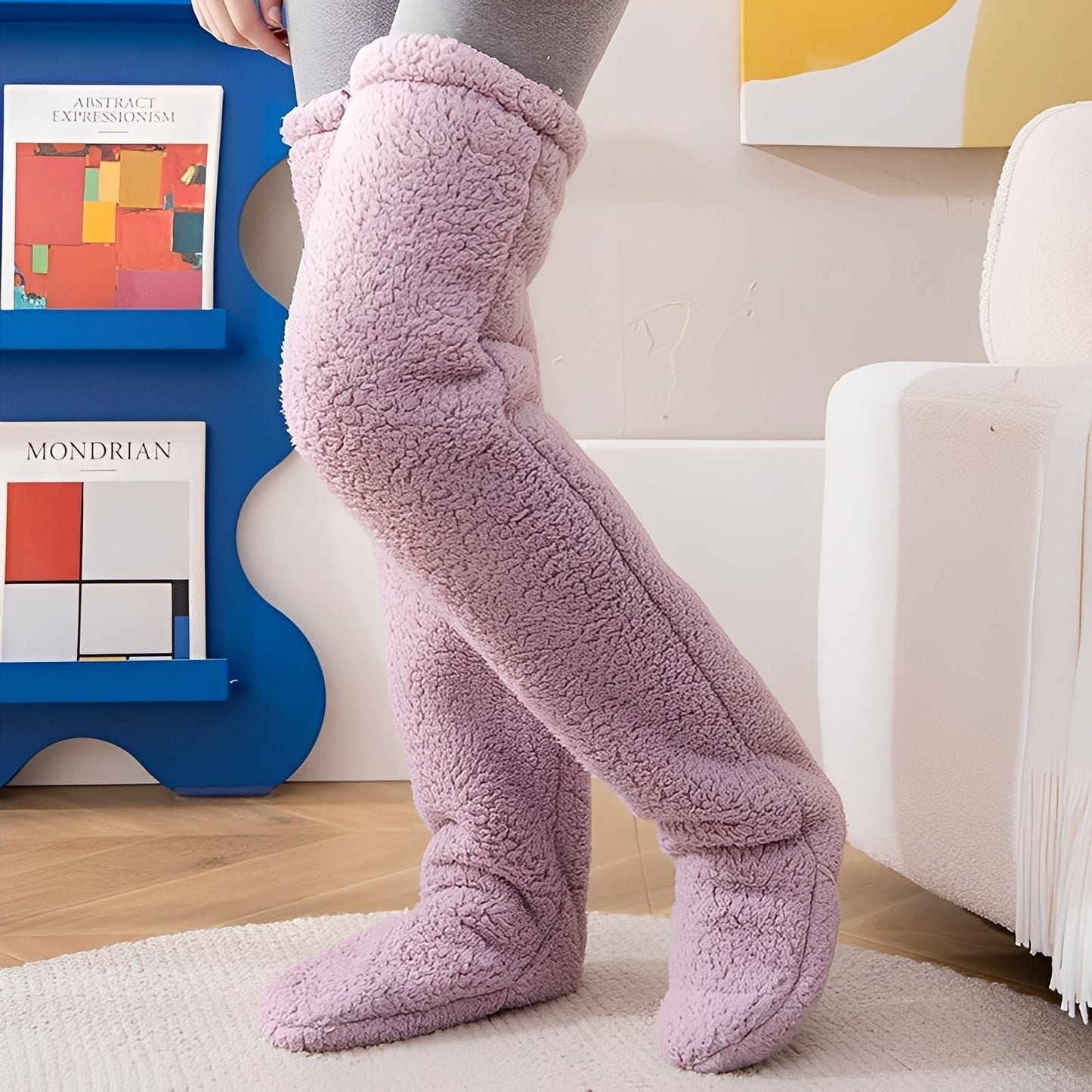 Camellia - Calde calze invernali sopra il ginocchio per donne