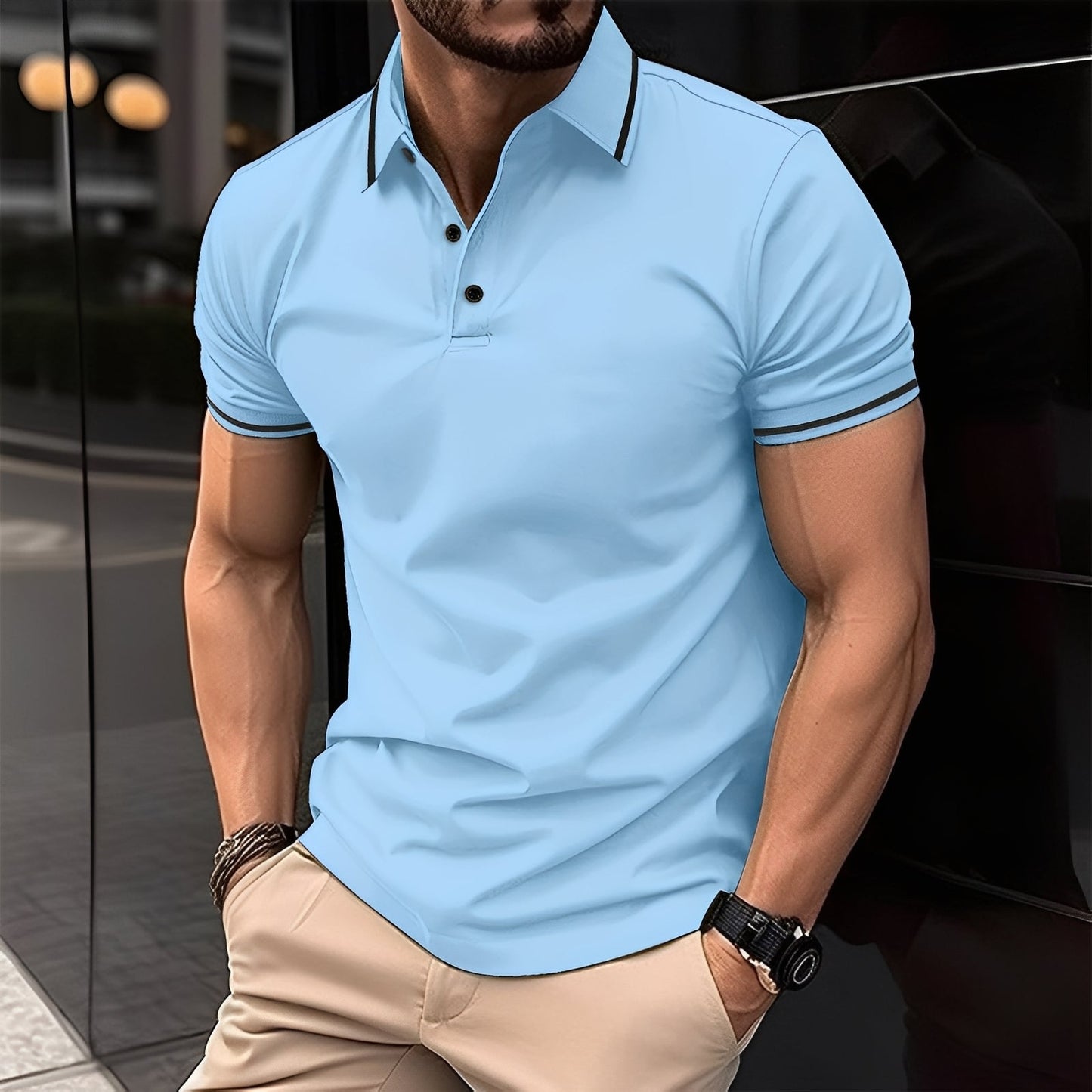 Mervyn - Maglietta polo casual a maniche corte per uomini