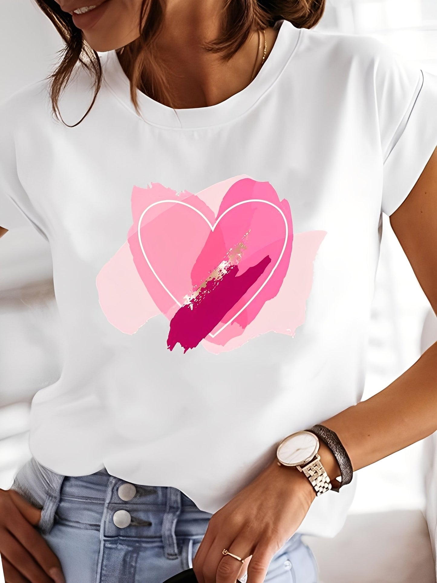 Annalise - Camicia a maniche corte per donne con stampa casuale