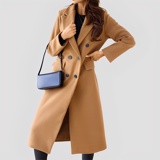 Jasmin - Raffinato cappotto lungo doppiopetto per donne