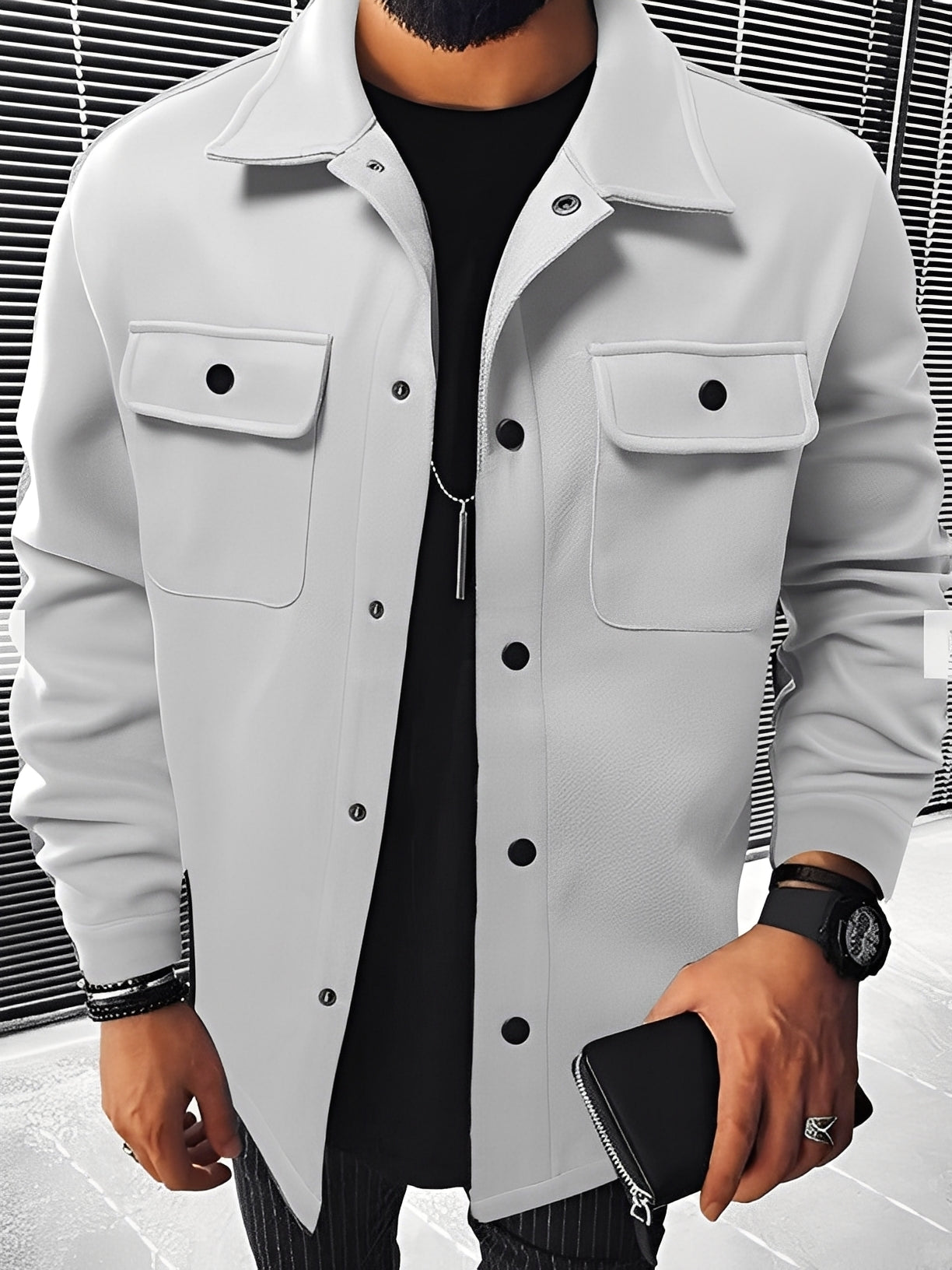 Clinton - Giacca moderna con revers e tasche da uomo