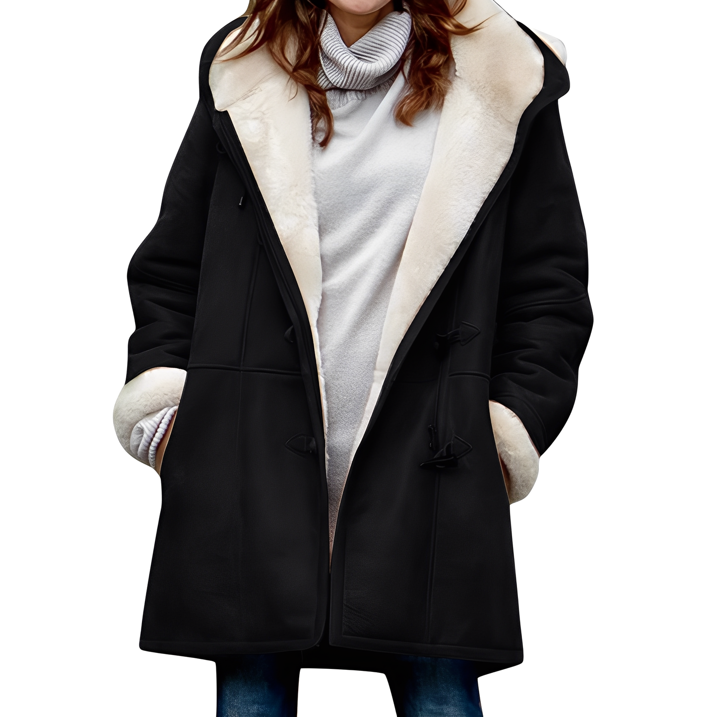 Madilyn - Cappotto Duffle casual con Cappuccio per Donna