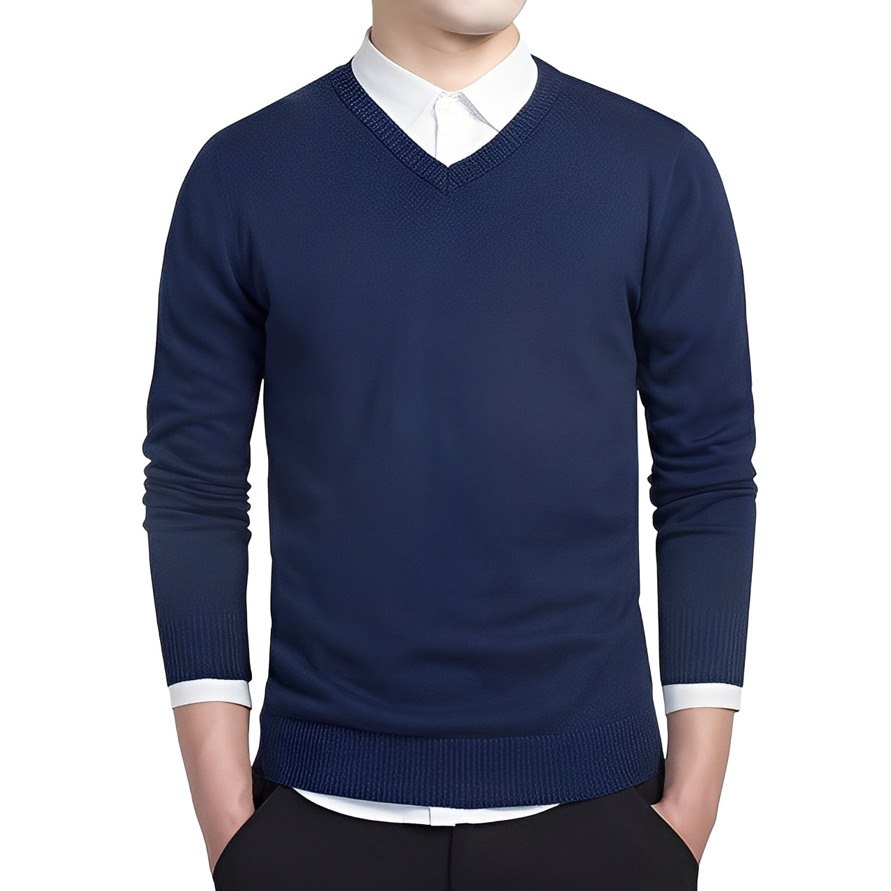 Tom - Pullover a collo V in cashmere per uomo