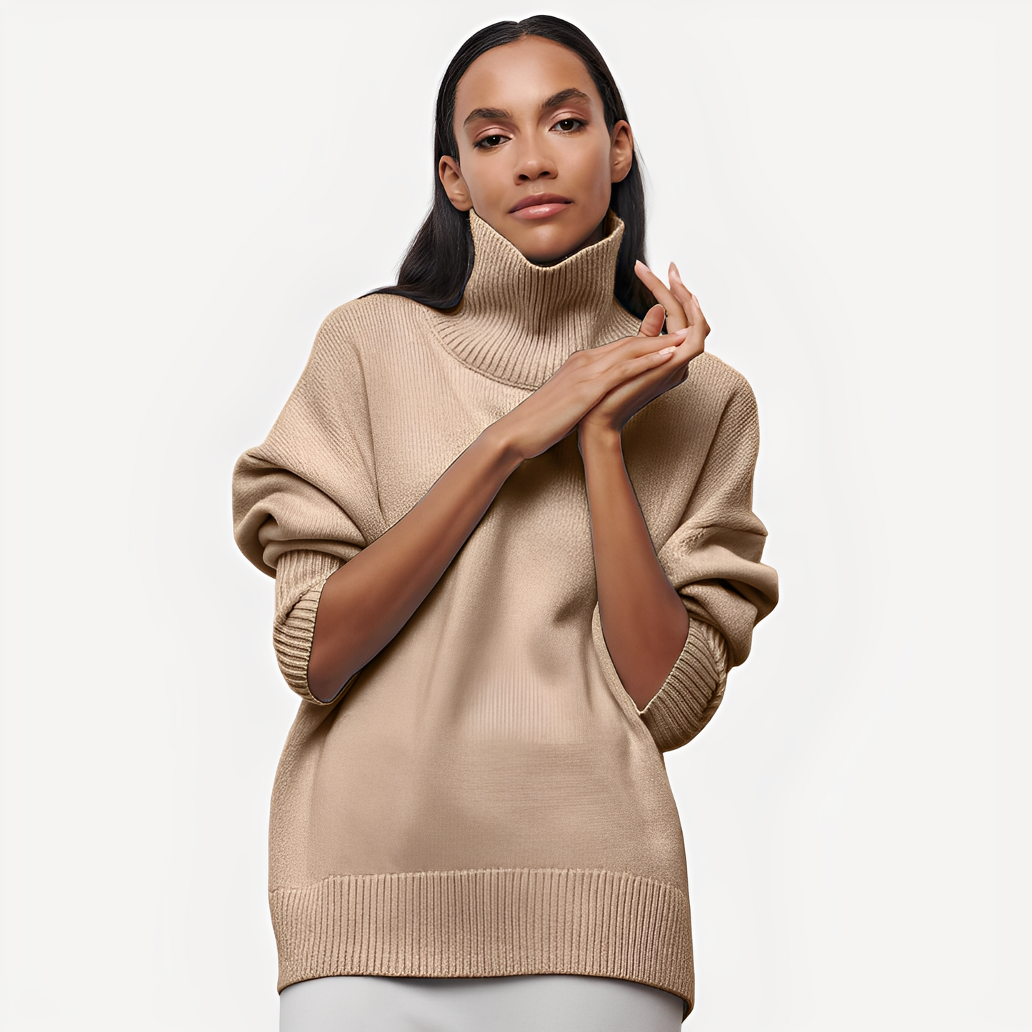 Margery - Pullover caldo con collo alto per donne