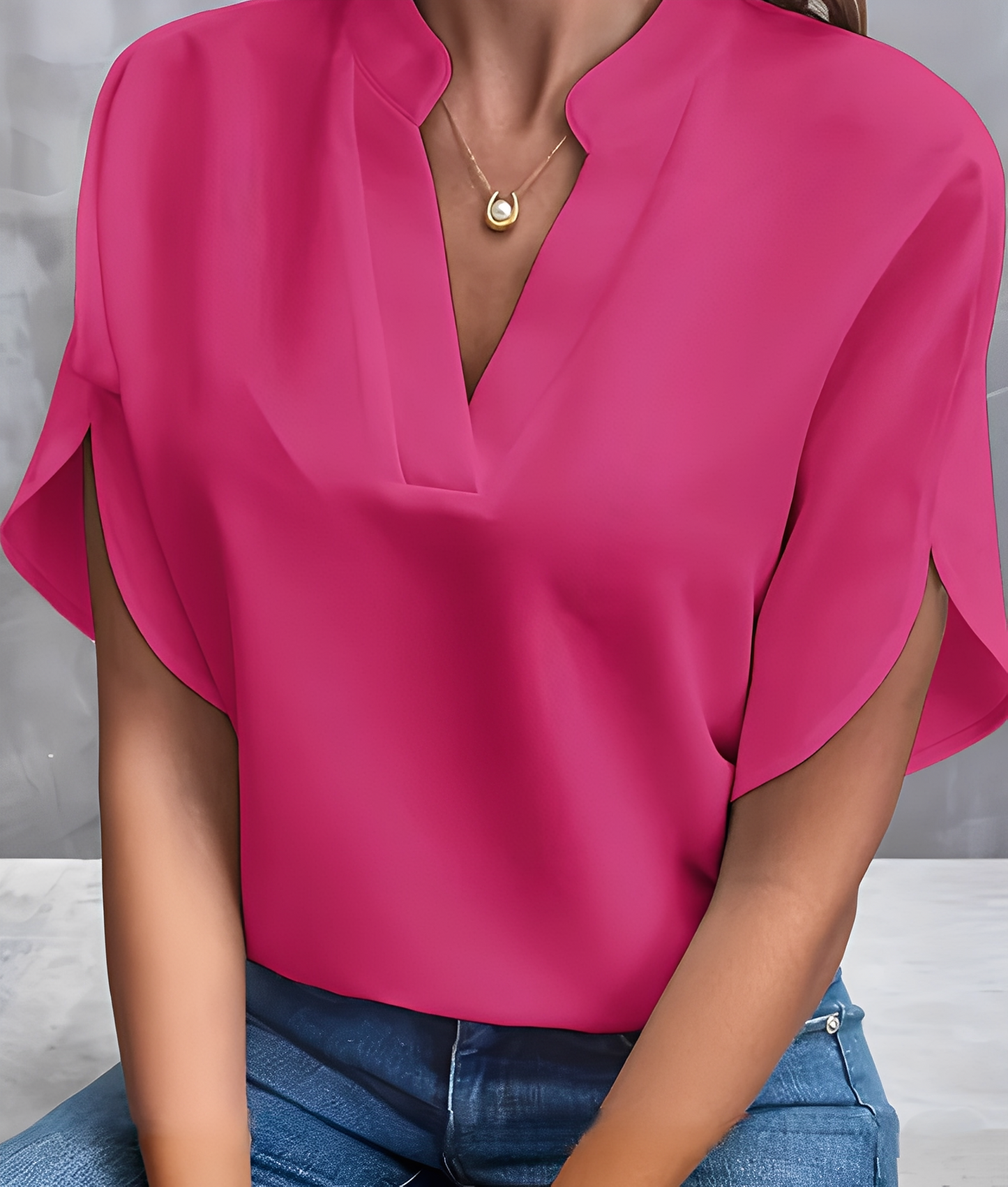 Chantelle - Blusa semplice con collo a V per donne