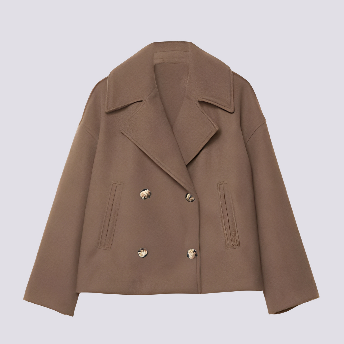 Bethney - Giacca corta di lana elegante con colletto a revers per donne