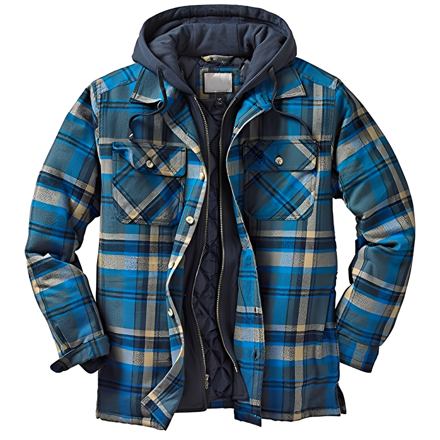 Flynn - Giacca classica a quadri con cappuccio da uomo