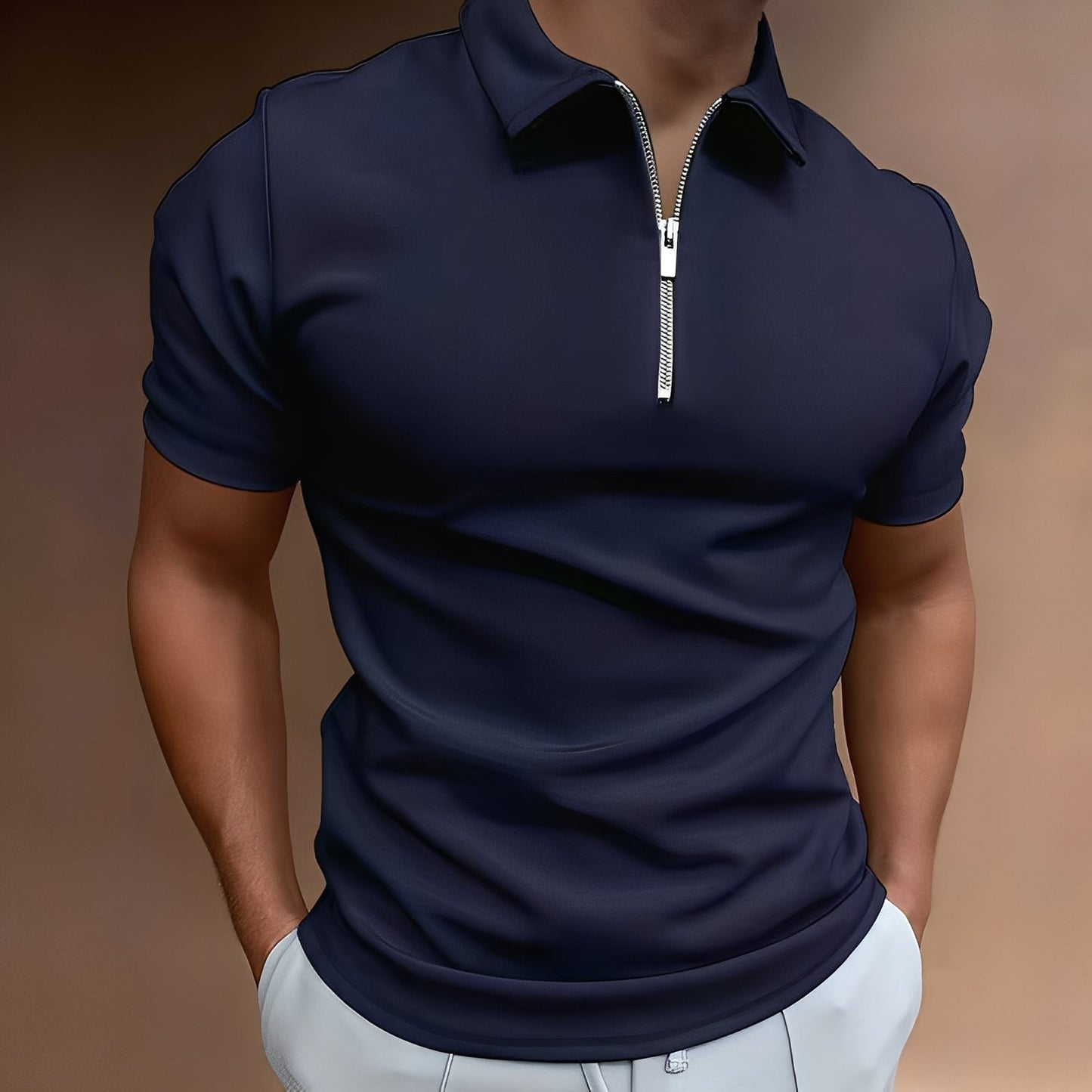 Hubert - Elegante Polo con Zip per Uomini