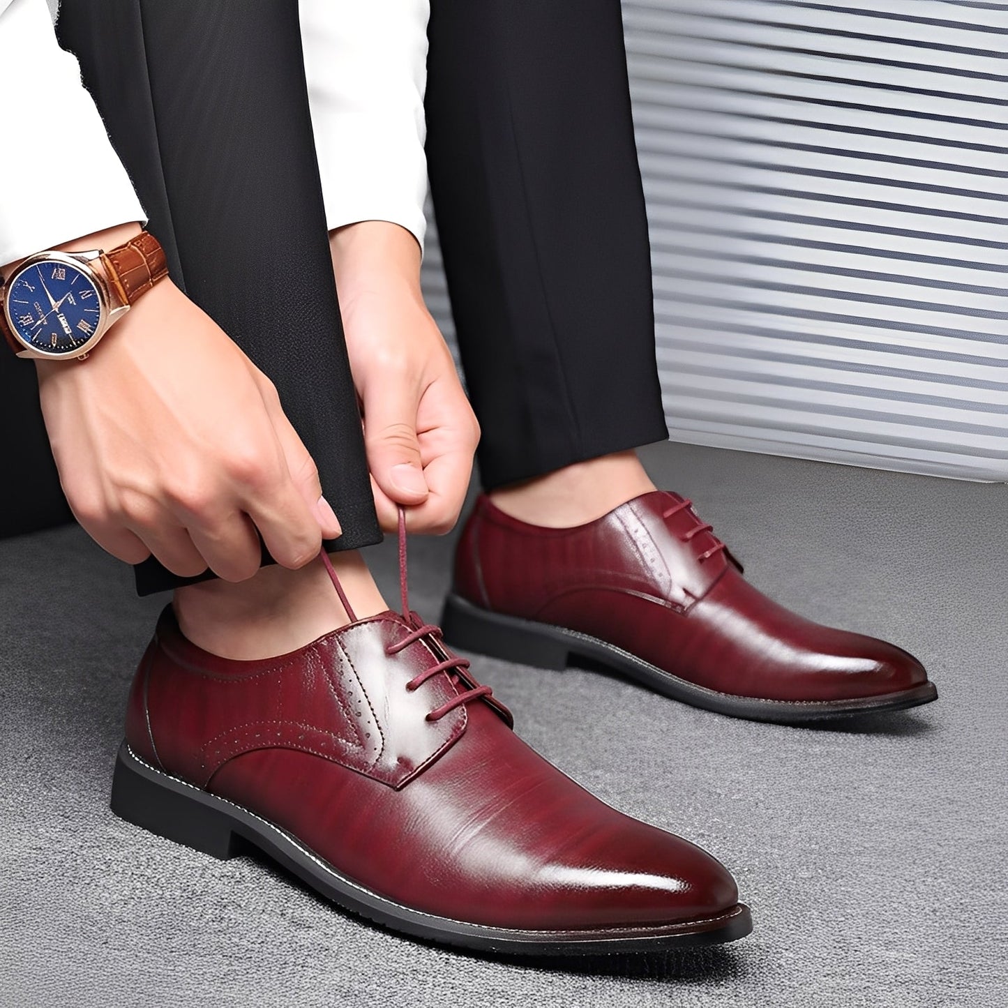 Beckham - Scarpe Eleganti Stringate in Stile Brogue per Uomini