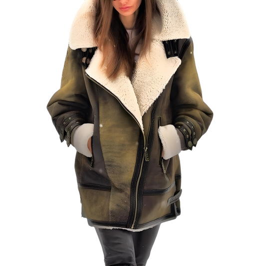 Leilani - Giacca in pelle elegante con fodera calda per donna