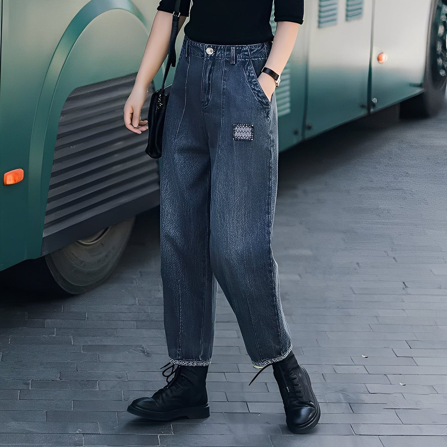 Shirlee - Jeans eleganti a vita alta per donne