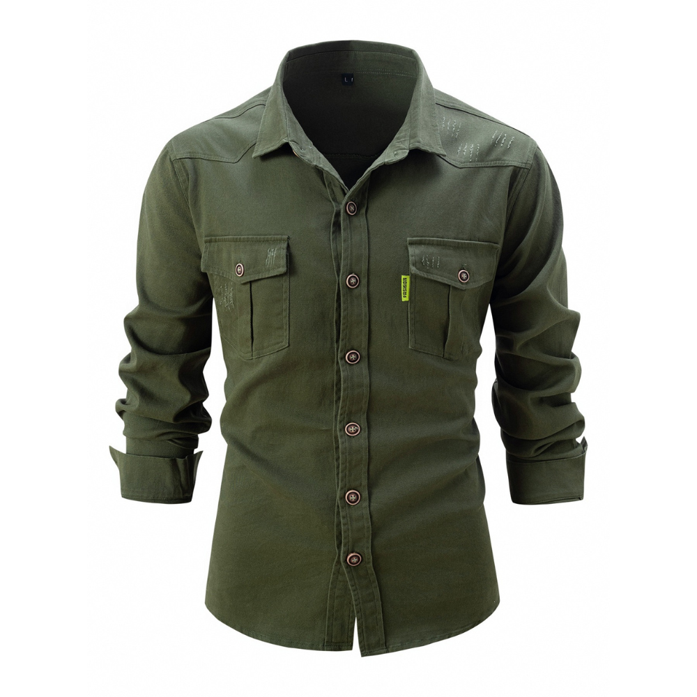 Marlon - Camicia informale e confortevole in tessuto elasticizzato per uomo
