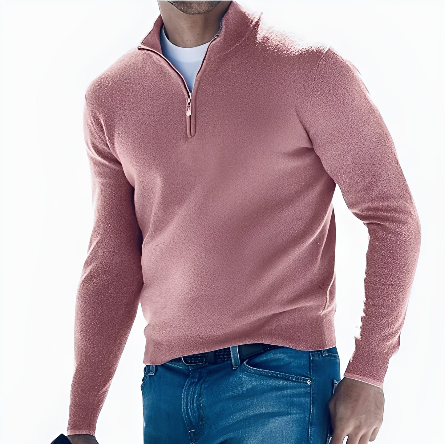 Zayne - Maglione da uomo con zip, stile casual
