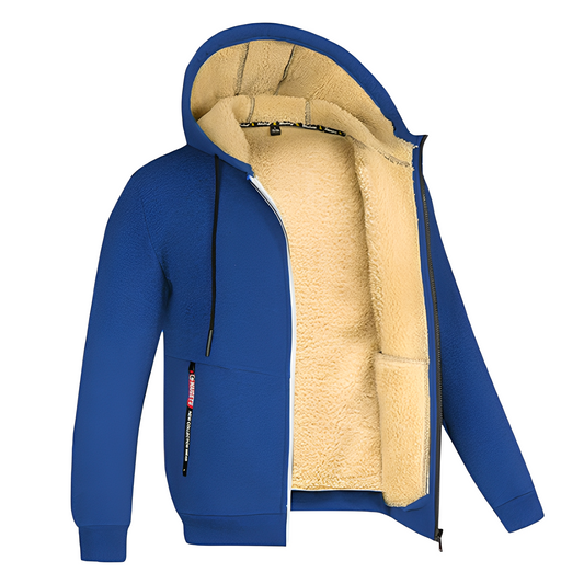 Davin - Giacca con cappuccio in pile casual per uomo