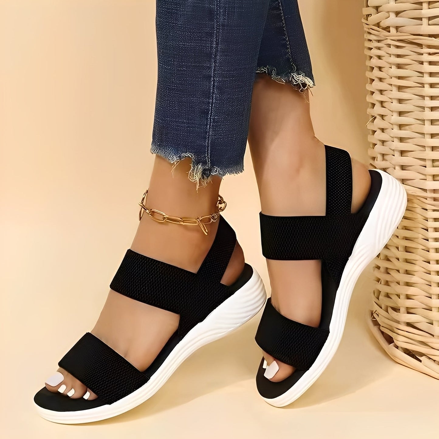 Jessika - Sandali bassi casual in Flyknit per donne