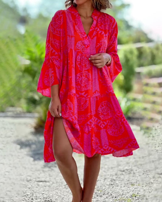 Mia – Abito con stampa geometrica Boho
