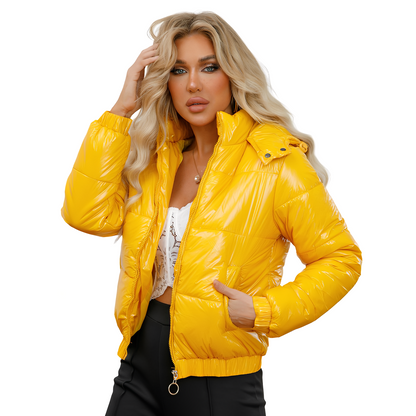 Yazmin - Elegante giacca lucente con cappuccio per donne