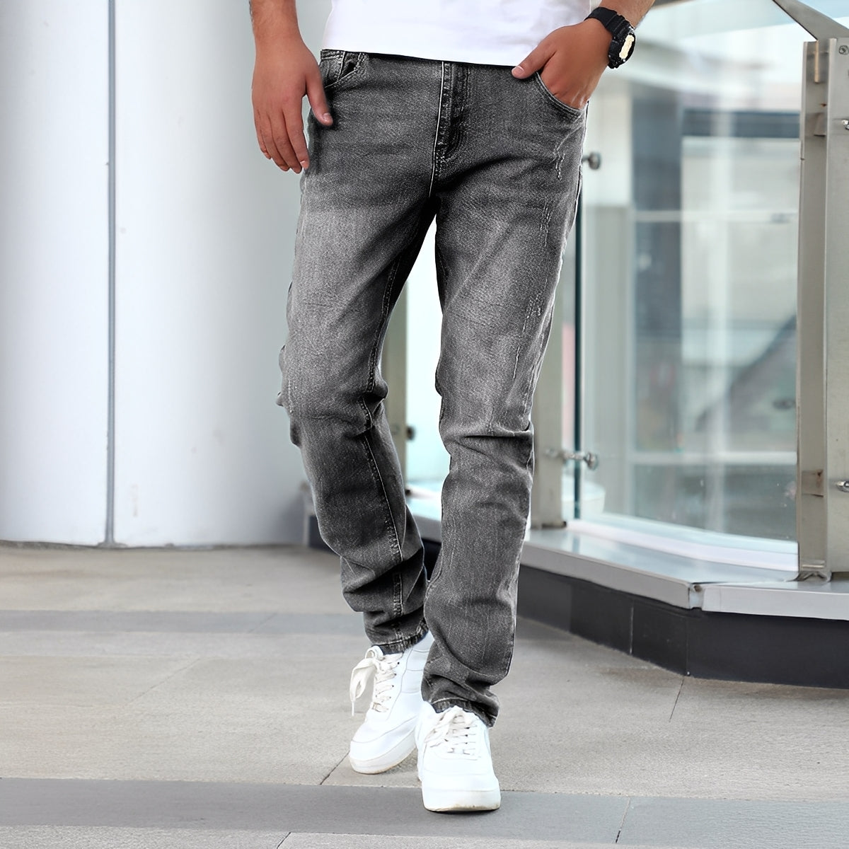 Winfred - Jeans Skinny Elasticizzati alla Moda per Uomini