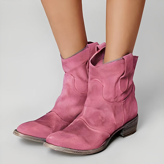 Adaline - Stivali da cowboy vintage con tacco basso per donne